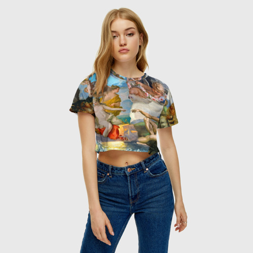 Женская футболка Crop-top 3D Изобразительное искусство, цвет 3D печать - фото 3