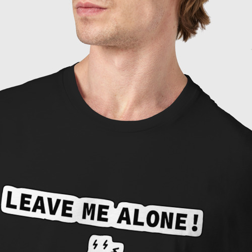 Мужская футболка хлопок leave me alone I m coding , цвет черный - фото 6