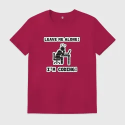Мужская футболка хлопок leave me alone I m coding 