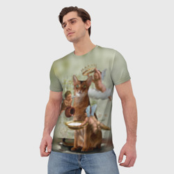 Мужская футболка 3D Cats life - фото 2