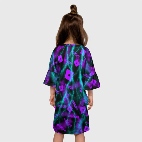 Детское платье 3D Роблокс паттерн, цвет 3D печать - фото 5