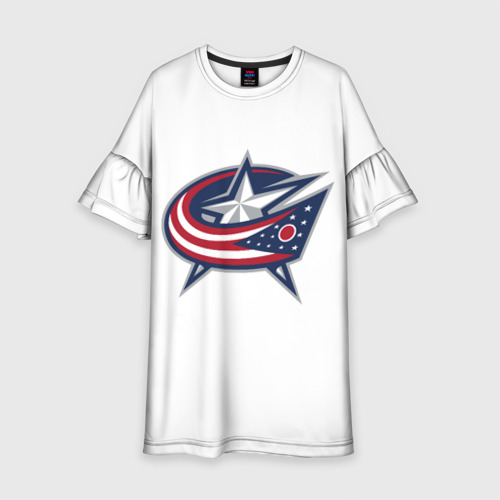 Детское платье 3D Columbus blue jackets - Sergey Bobrovsky, цвет 3D печать