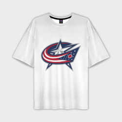 Мужская футболка oversize 3D Columbus blue jackets - Sergey Bobrovsky