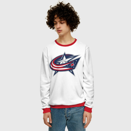 Мужской свитшот 3D Columbus blue jackets - Sergey Bobrovsky, цвет красный - фото 3