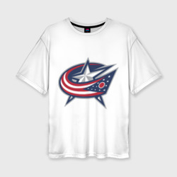 Женская футболка oversize 3D Columbus blue jackets - Sergey Bobrovsky