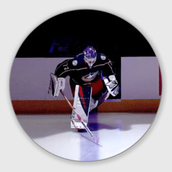 Круглый коврик для мышки Sergey Bobrovsky - goalkeeper - Columbus blue jackets