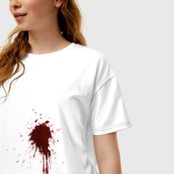 Женская футболка хлопок Oversize Кровь и рана в сердце - фото 2