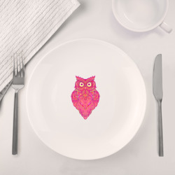 Набор: тарелка + кружка Розовая сова - фото 2