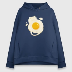 Женское светящееся худи Яичница в форме котика