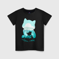 Светящаяся детская футболка Силуэт котёнка