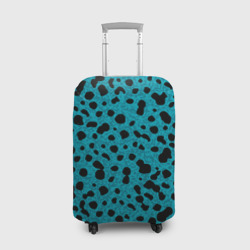 Чехол для чемодана 3D Пятнистый паттерн чёрно-голубой