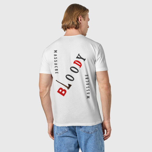 Мужская футболка хлопок Blood, цвет белый - фото 4