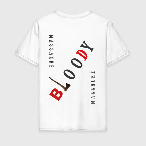 Мужская футболка хлопок Blood, цвет белый - фото 2