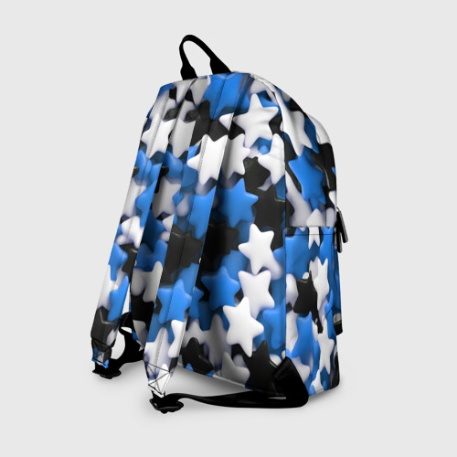 Рюкзак 3D с принтом Сладкие звёзды чёрно-синие, вид сзади #1