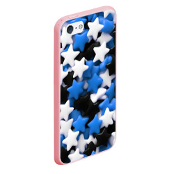 Чехол для iPhone 5/5S матовый Сладкие звёзды чёрно-синие - фото 2