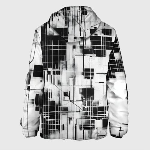 Мужская куртка 3D с принтом Кибер Сетка гранж, вид сзади #1
