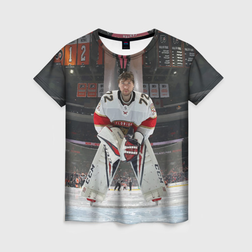 Женская футболка 3D Sergey Bobrovsky - Florida panthers - hockey, цвет 3D печать