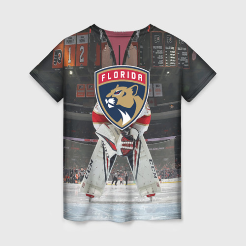 Женская футболка 3D Sergey Bobrovsky - Florida panthers - hockey, цвет 3D печать - фото 2