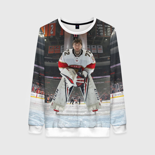 Женский свитшот 3D Sergey Bobrovsky - Florida panthers - hockey, цвет 3D печать