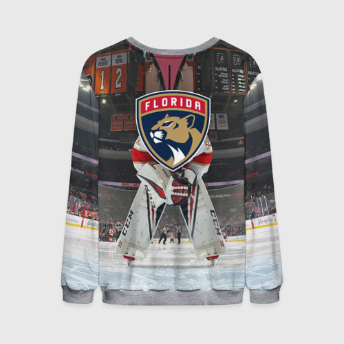 Мужской свитшот 3D Sergey Bobrovsky - Florida panthers - hockey, цвет меланж - фото 2