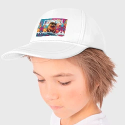 Детская бейсболка Капибара в очках на волне - фото 2