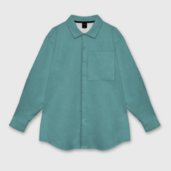 Бирюзово - синий – Женская рубашка oversize 3D с принтом купить