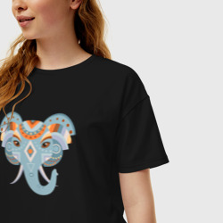 Женская футболка хлопок Oversize Красочный слон - фото 2