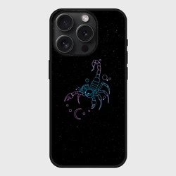 Чехол силиконовый для Apple iPhone 15 Pro матовый Знак зодиака скорпион - космос