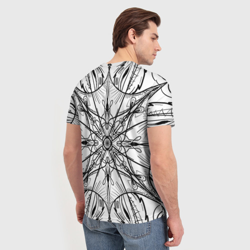 Мужская футболка 3D Абстрактный контрастный паттерн, цвет 3D печать - фото 4