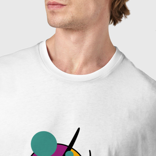 Мужская футболка хлопок с принтом Яркая разноцветная абстракция, фото #4
