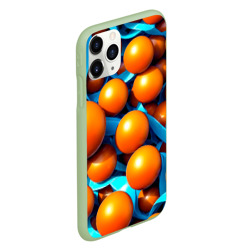 Чехол для iPhone 11 Pro матовый Карамельные сферы в синей ленте - фото 2