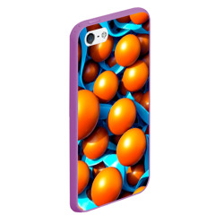 Чехол для iPhone 5/5S матовый Карамельные сферы в синей ленте - фото 2