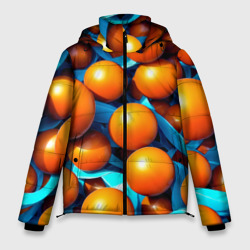 Мужская зимняя куртка 3D Карамельные сферы в синей ленте