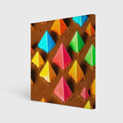 Холст квадратный Карамельные пирамиды на шоколадном поле