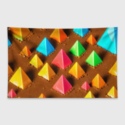 Флаг-баннер Карамельные пирамиды на шоколадном поле