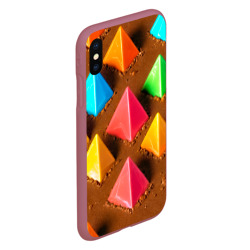 Чехол для iPhone XS Max матовый Карамельные пирамиды на шоколадном поле - фото 2