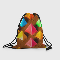 Рюкзак-мешок 3D Карамельные пирамиды на шоколадном поле