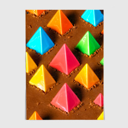 Постер Карамельные пирамиды на шоколадном поле