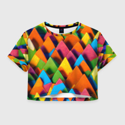 Женская футболка Crop-top 3D Разноцветные шоколадные пирамиды