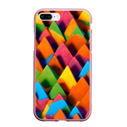 Чехол для iPhone 7Plus/8 Plus матовый Разноцветные шоколадные пирамиды