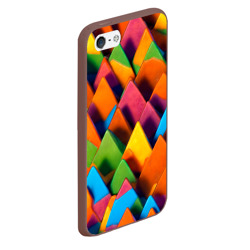 Чехол для iPhone 5/5S матовый Разноцветные шоколадные пирамиды - фото 2