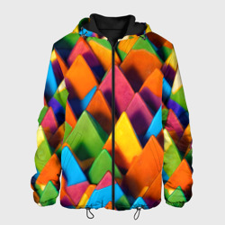 Мужская куртка 3D Разноцветные шоколадные пирамиды