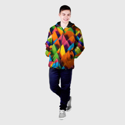 Мужская куртка 3D Разноцветные шоколадные пирамиды - фото 2