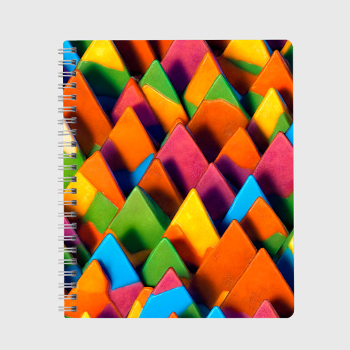 Тетрадь Разноцветные шоколадные пирамиды, цвет точка