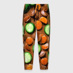 Мужские брюки 3D Огуречные дольки в шоколаде