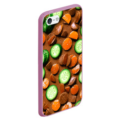 Чехол для iPhone 5/5S матовый Огуречные дольки в шоколаде - фото 2