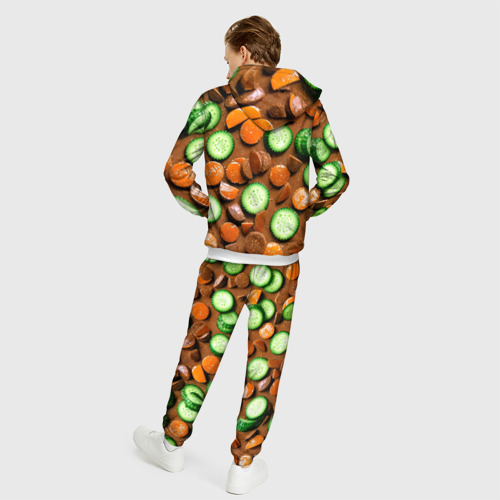 Мужской 3D костюм с принтом Огуречные дольки в шоколаде, вид сзади #2