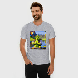 Мужская футболка хлопок Slim Шрек на своем болоте - фото 2