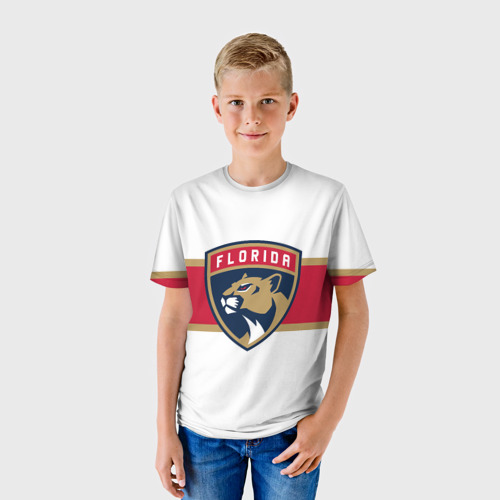 Детская футболка 3D Florida panthers - uniform - hockey, цвет 3D печать - фото 3