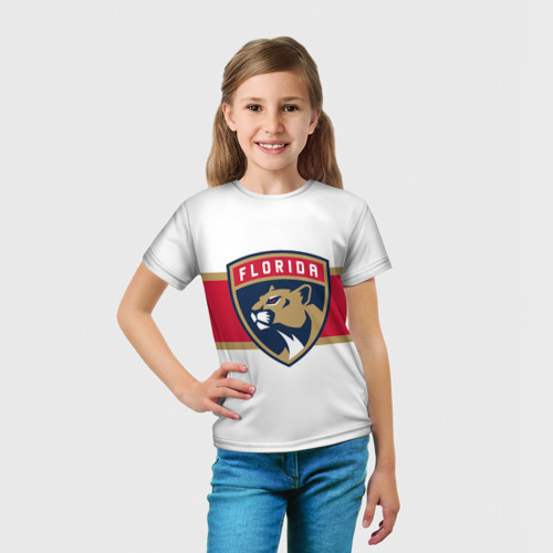 Детская футболка 3D Florida panthers - uniform - hockey, цвет 3D печать - фото 5